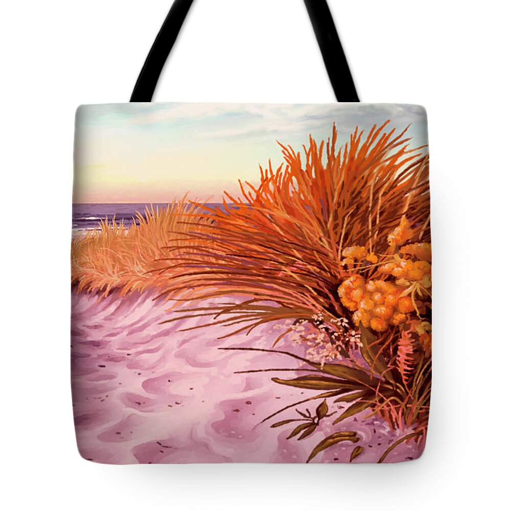 Beach Tote Bag featuring the painting Beach Bouquet by Hans Neuhart