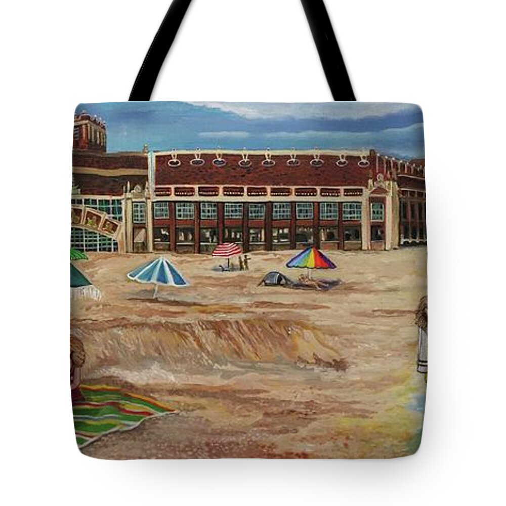 Asburyartist Tote Bag featuring the painting Beach dreams by Patricia Arroyo
