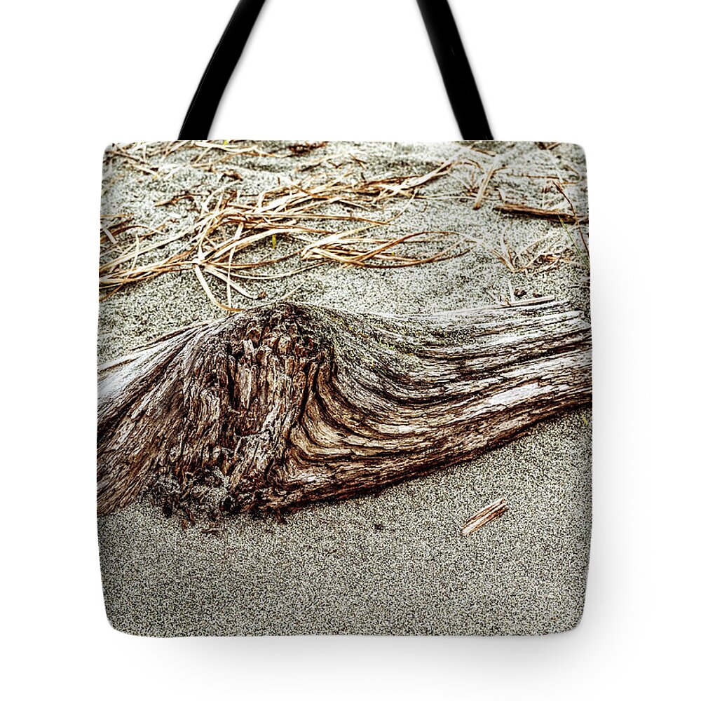 Beach Driftwood Tote Bag featuring the photograph Beach Driftwood 7 by M G Whittingham