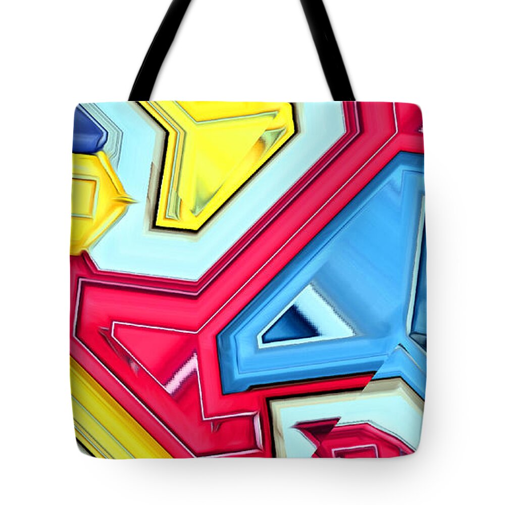 Beach Huts Tote Bag featuring the digital art Beach Hut Maze by Ronald Mills