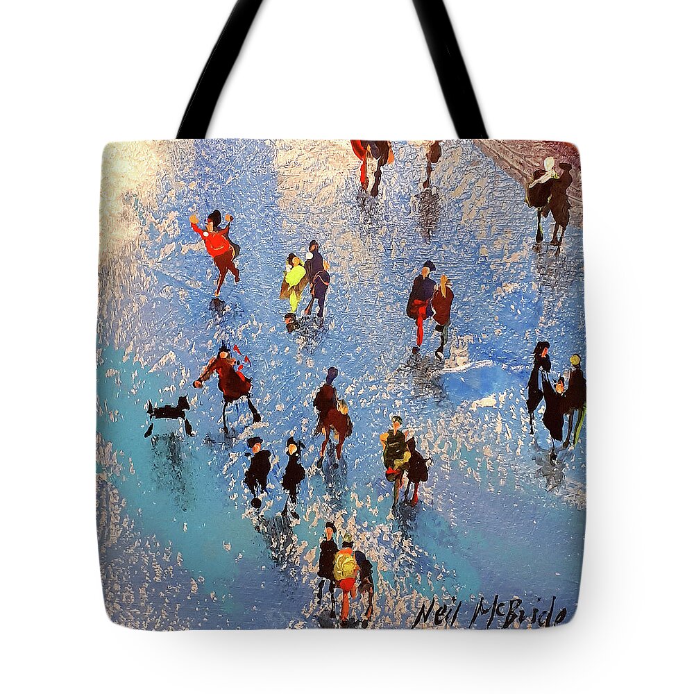 Beach Tote Bag featuring the painting Beach Reflections by Neil McBride