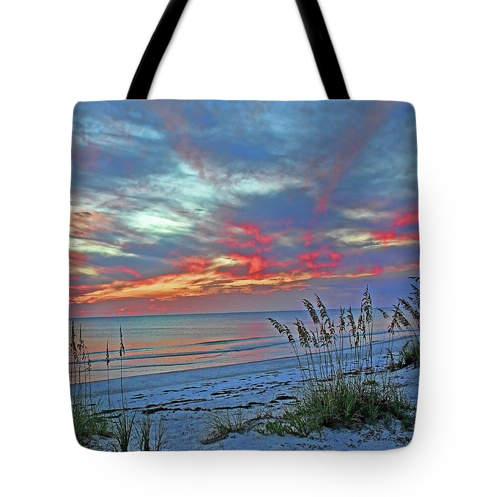 Beach Tote Bag featuring the photograph Beach Sunset On The Gulf by HH Photography of Florida