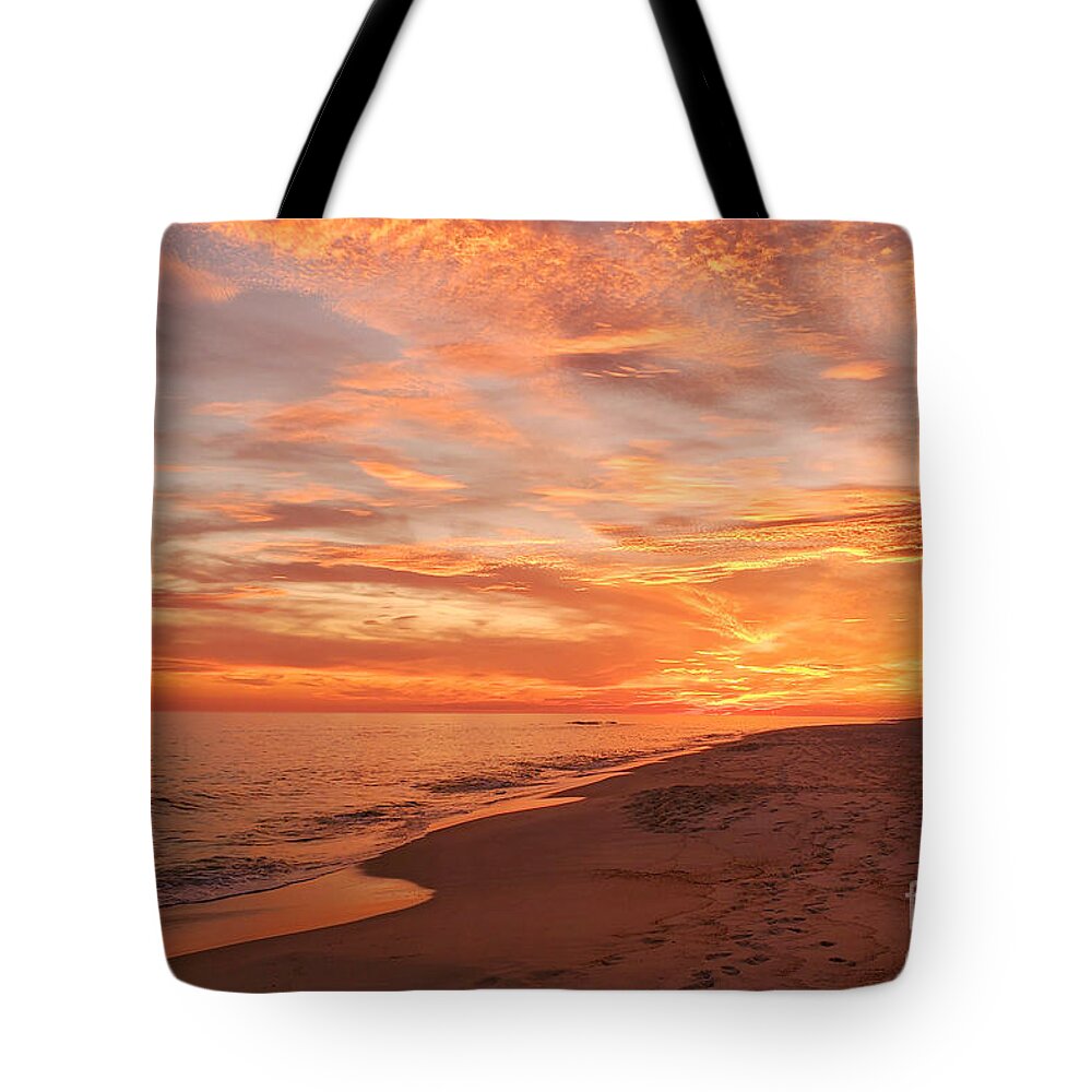 Sun Tote Bag featuring the photograph Beach Sunset Skies, Perdido Key, Florida by Beachtown Views