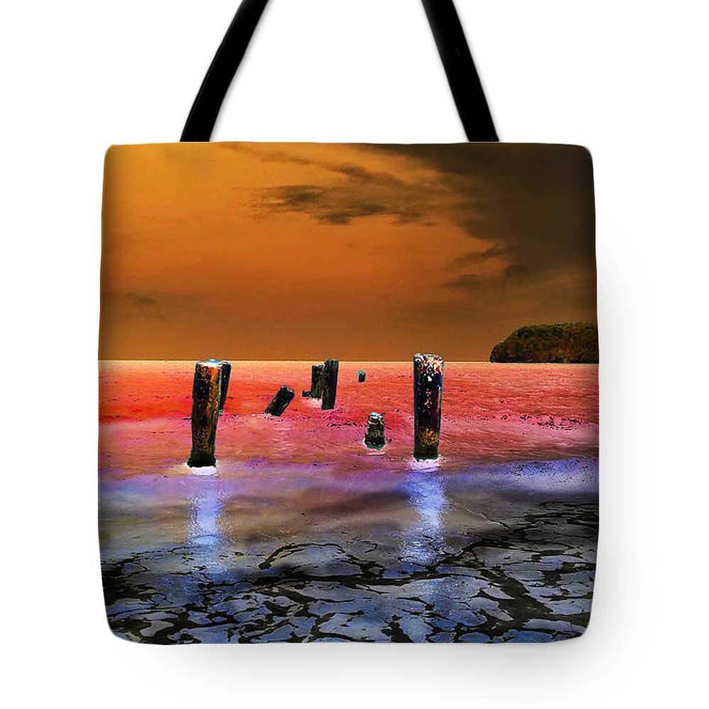 Beach Talk Tote Bag featuring the digital art Beach Talk 11 by Aldane Wynter