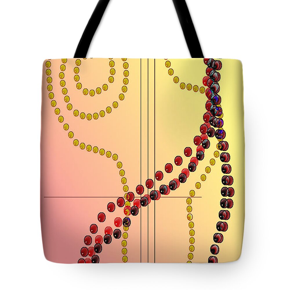 Beads Tote Bag featuring the digital art Bead Abstract by Kae Cheatham