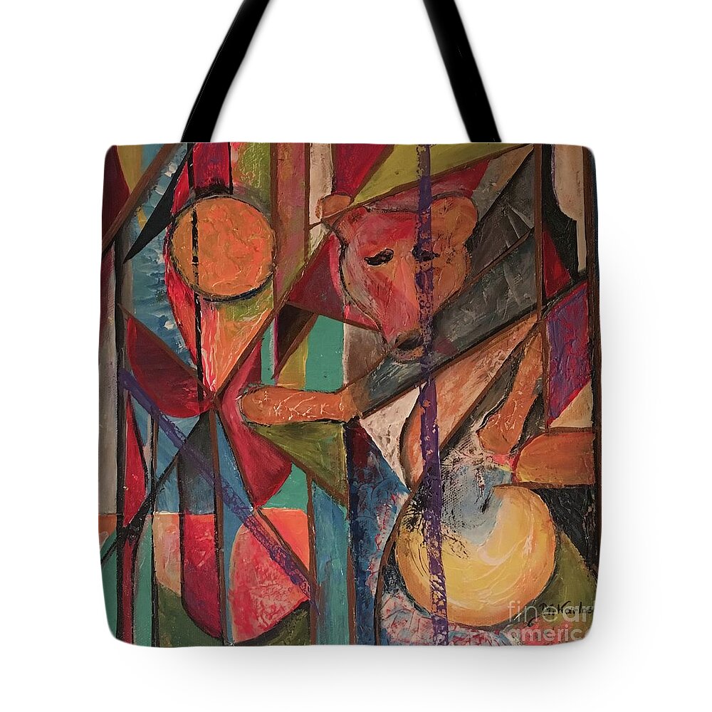 Art Work Tote Bag featuring the painting Bear by Maria Karlosak