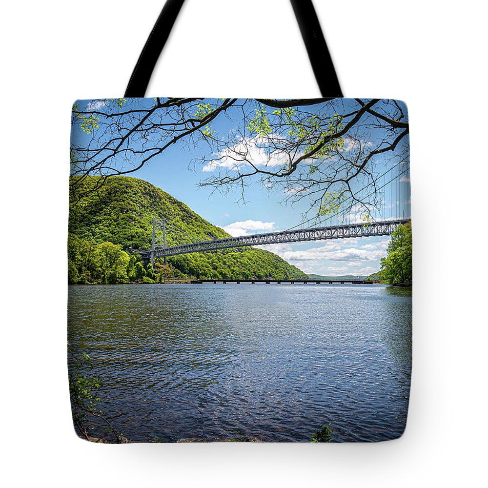 Bear Mountain Bridge Tote Bag featuring the photograph Bear Mountain Bridge Over the Hudson by Frank Mari