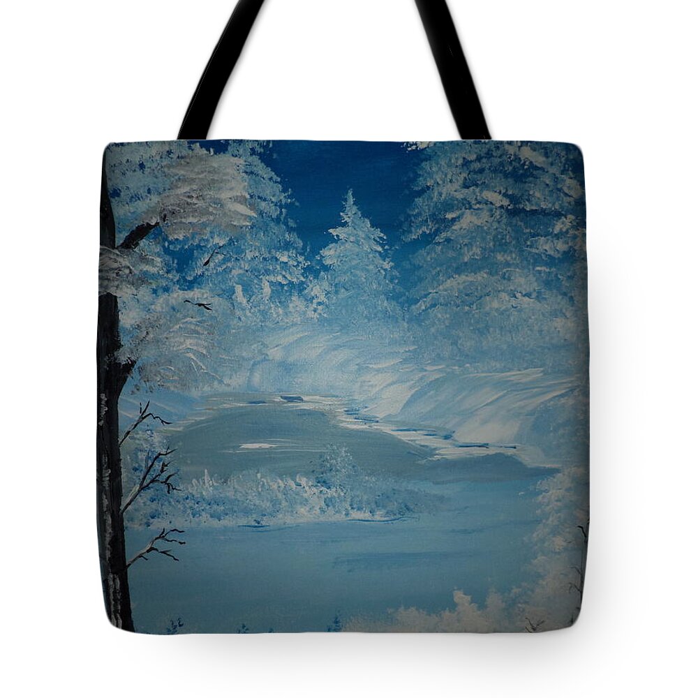 Donnsart1 Tote Bag featuring the painting Beautiful Chilly Winter Painting # 204 by Donald Northup