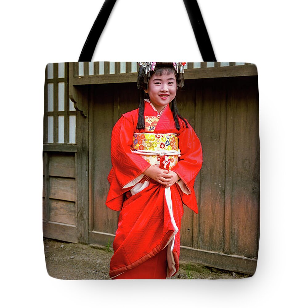 Beautiful Japanese girl dressed in Kimono Tote Bag by Raul Cole - Pixels