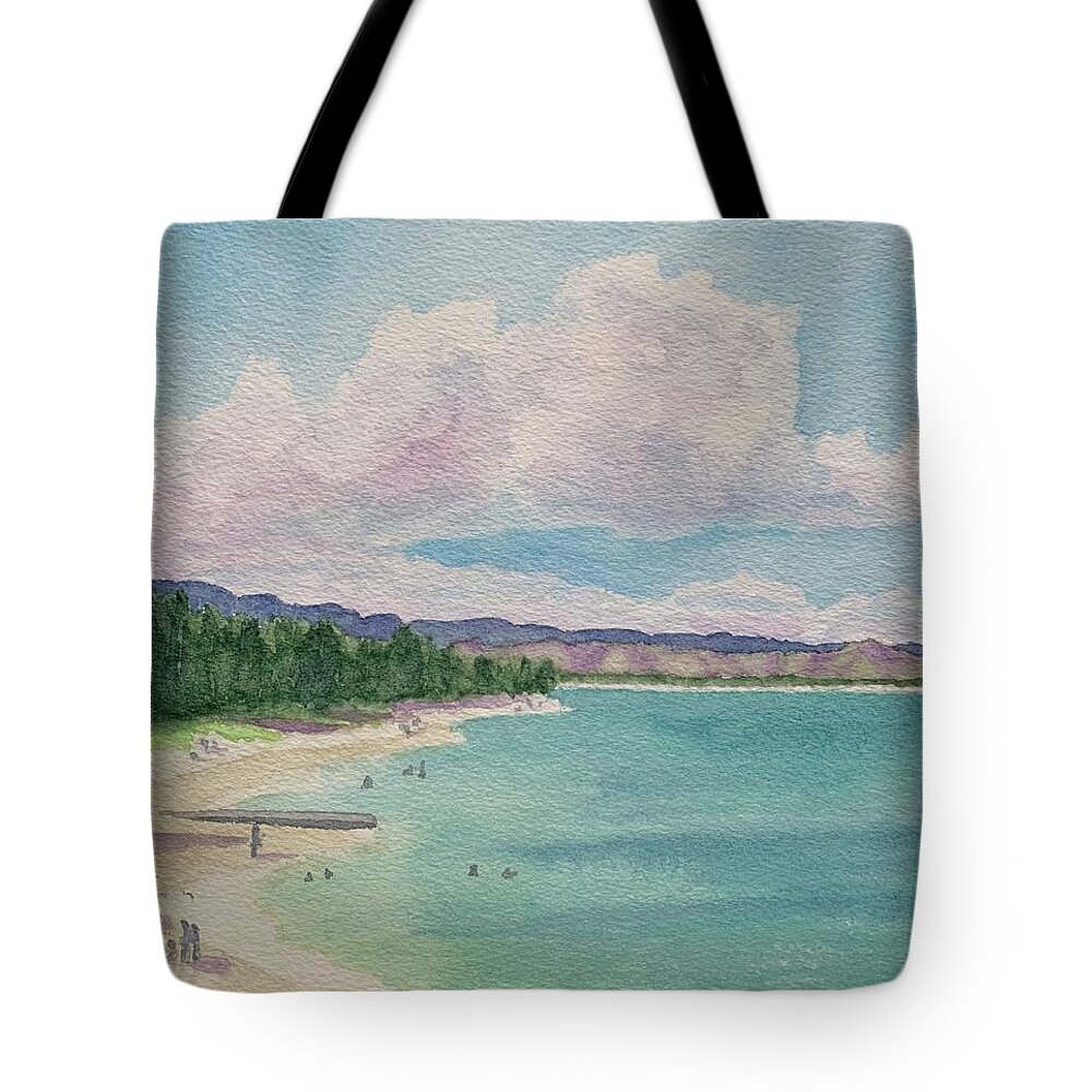 Kailua Tote Bag featuring the painting Beautiful Kailua Beach by Sue Carmony