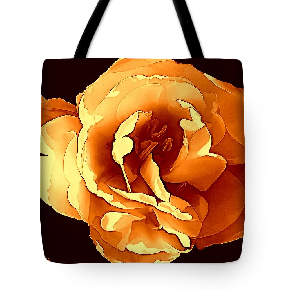 Rose Tote Bag featuring the photograph Beautiful Orange Rose by VIVA Anderson