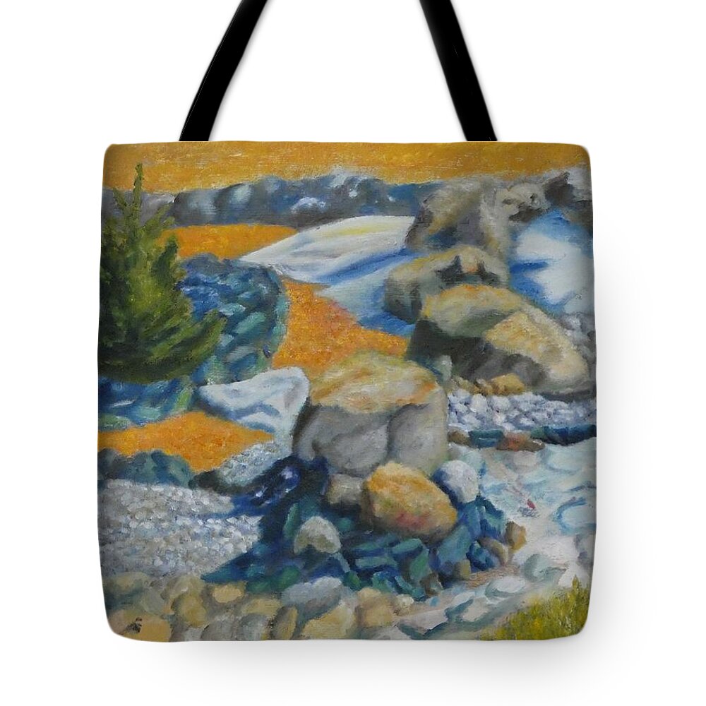  Tote Bag featuring the painting Beautiful Rockscape by Joseph Eisenhart