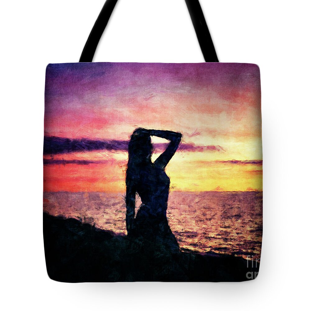 Beauty Tote Bag featuring the digital art Beautiful Silhouette by Phil Perkins
