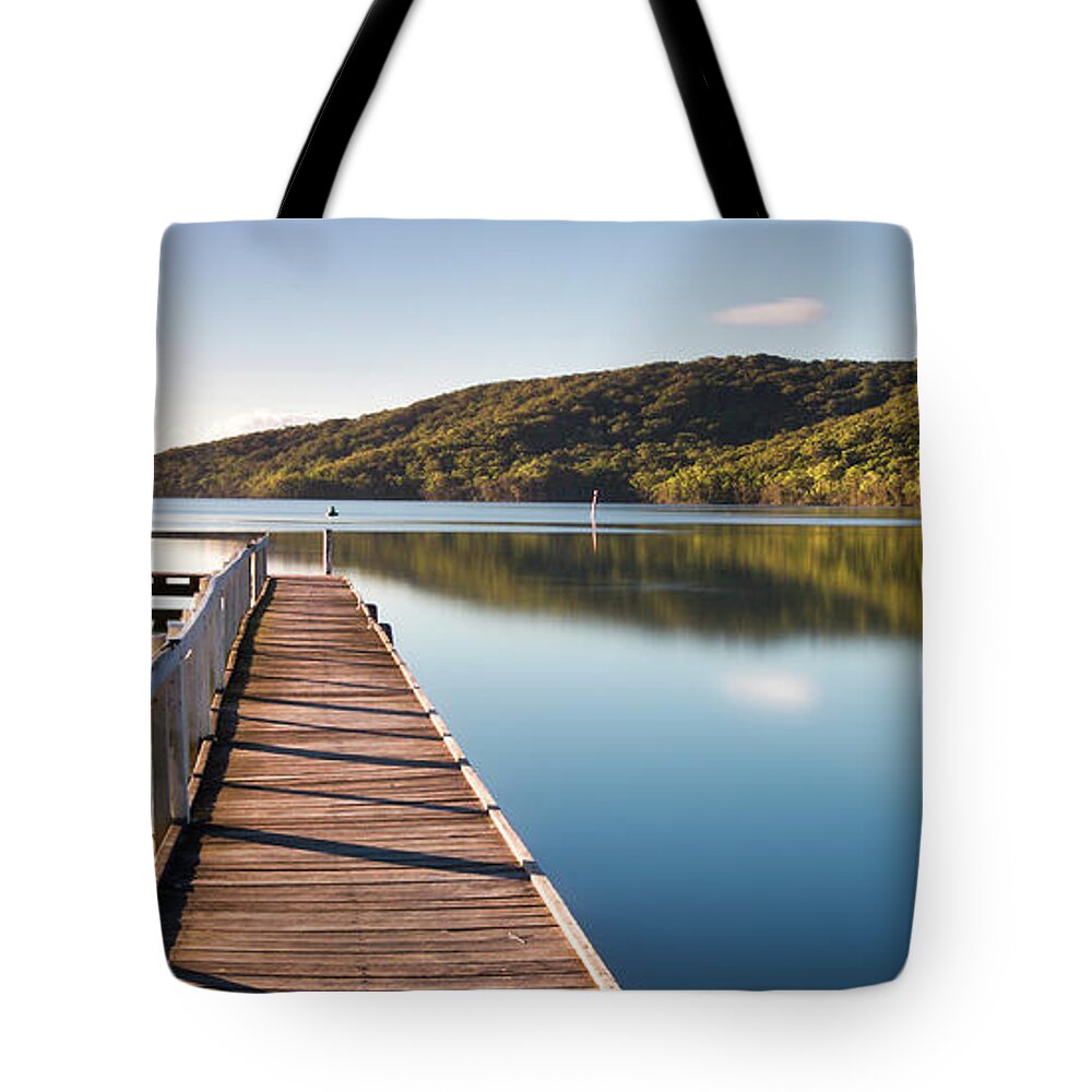 Wallis Lakes Forster Tote Bag featuring the digital art Beautiful Wallis Lakes 9797 by Kevin Chippindall
