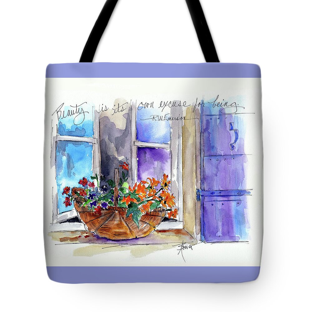 Flowers Tote Bag featuring the painting Beauty by Adele Bower