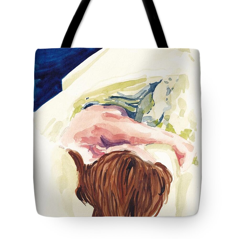 Woman Tote Bag featuring the painting Beauty Sleep by George Cret