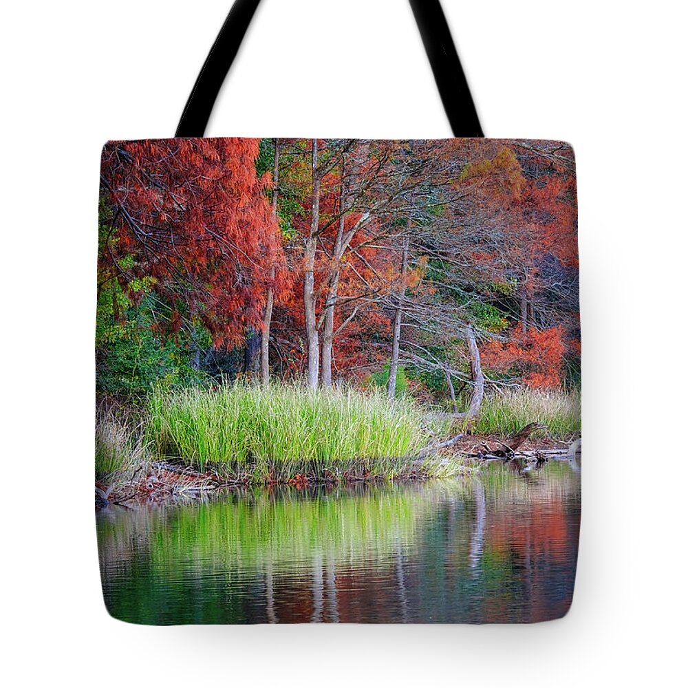 Beavers Bend Fall Foliage Tote Bag featuring the photograph Beavers Bend Fall Foliage by Robert Bellomy
