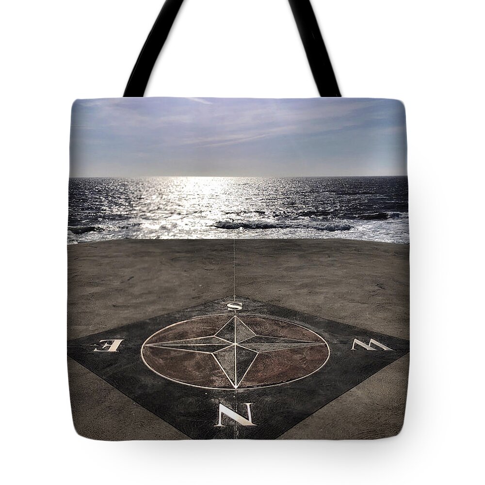 Sun Tote Bag featuring the photograph Beavertail Compass Rose by Mark Truman