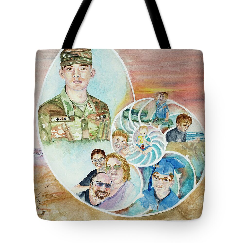 Nautilus Tote Bag featuring the painting Becoming Dylan by Barbara F Johnson