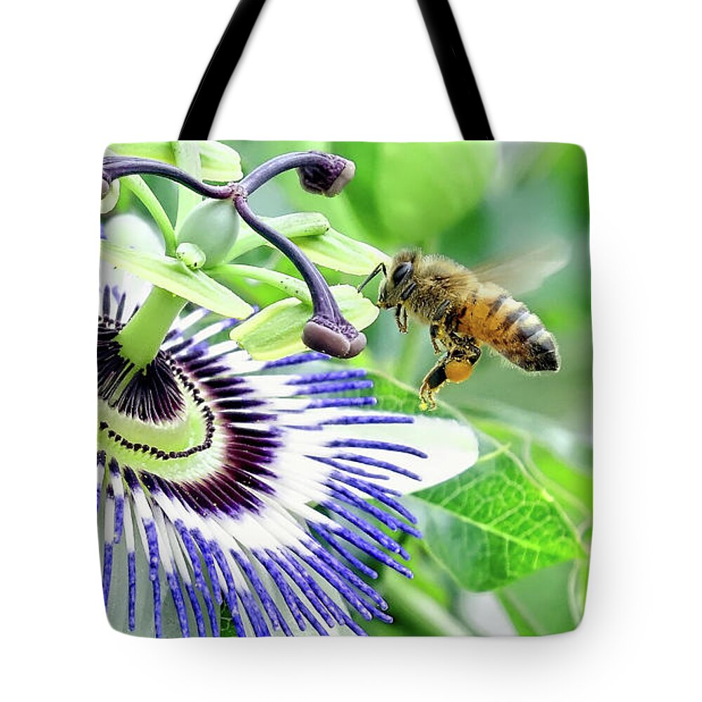 Bee Photo Prints Tote Bag featuring the digital art Bee 87 by Kevin Chippindall