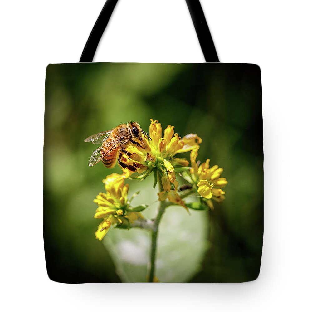 Bee Tote Bag featuring the photograph Bee by David Beechum