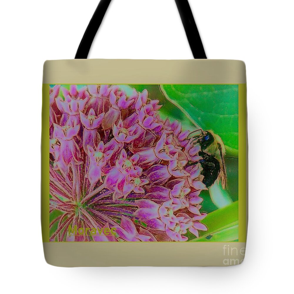 Bumble Tote Bag featuring the photograph Bee on Edge by Shirley Moravec
