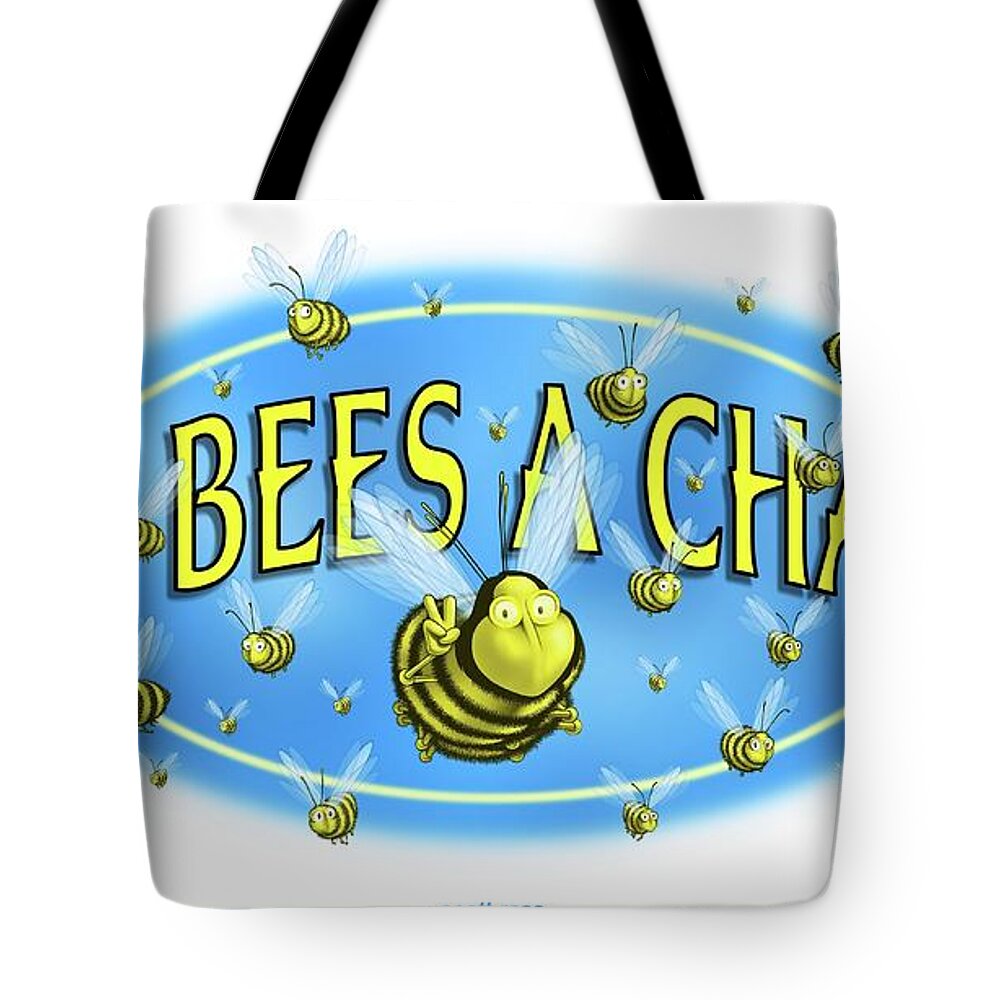 Environmental Tote Bag featuring the digital art Give Bees A Chance by Scott Ross