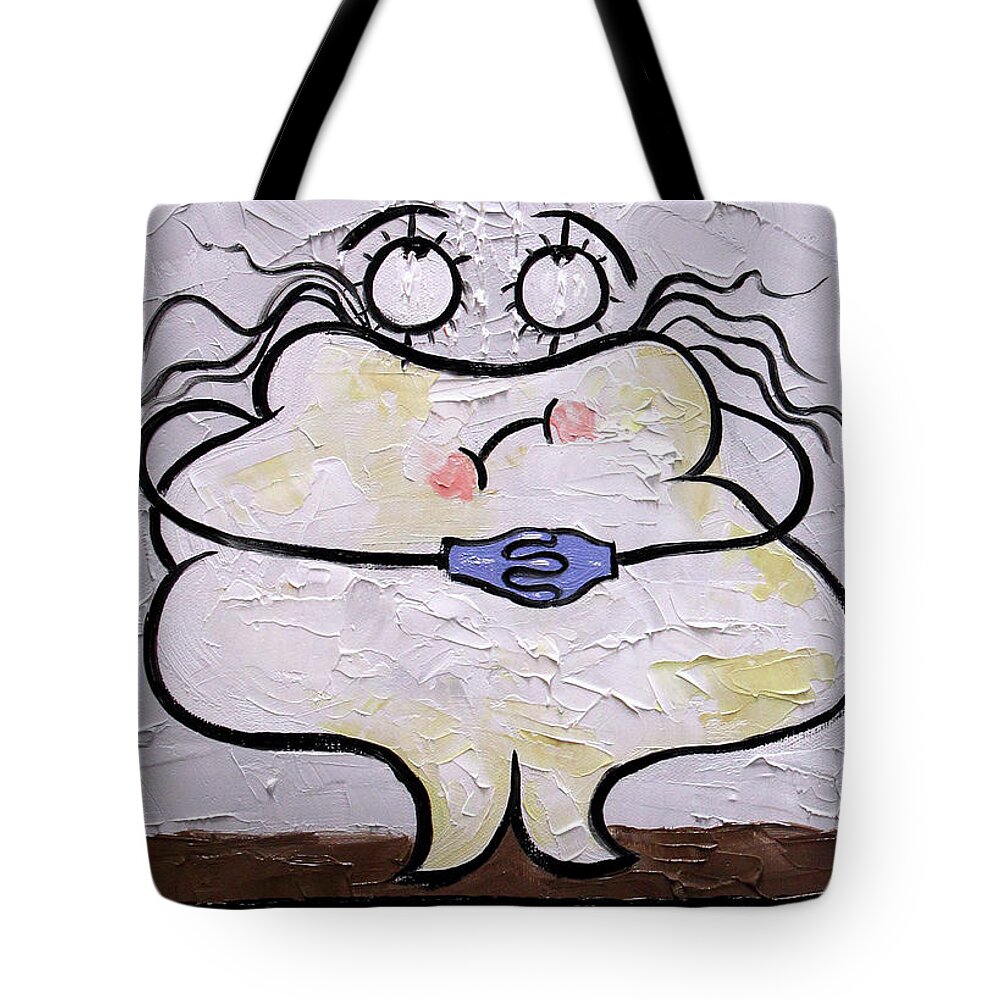 Before The Dentist Appointment Tote Bag featuring the painting Before The Dentist Appointment by Anthony Falbo