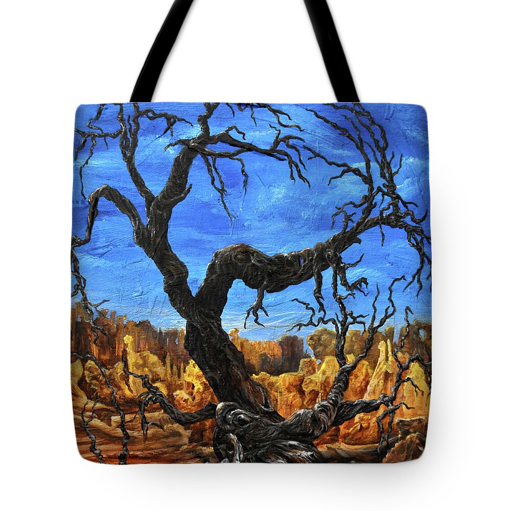 Lightning Tree Tote Bag featuring the painting Believe by Jessica Tookey