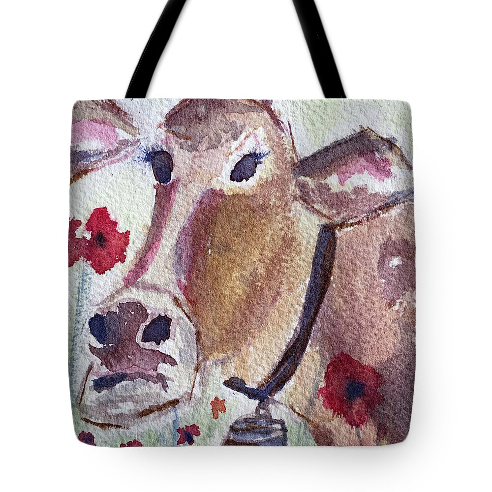 Watercolor Tote Bag featuring the painting Belle by Roxy Rich