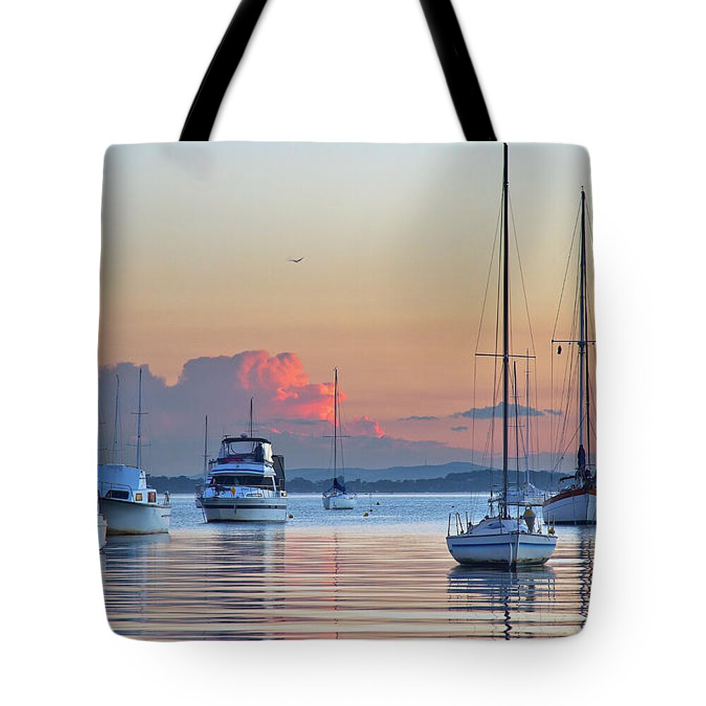 Belmont Sunset Tote Bag featuring the digital art Belmont Sunset 992 by Kevin Chippindall