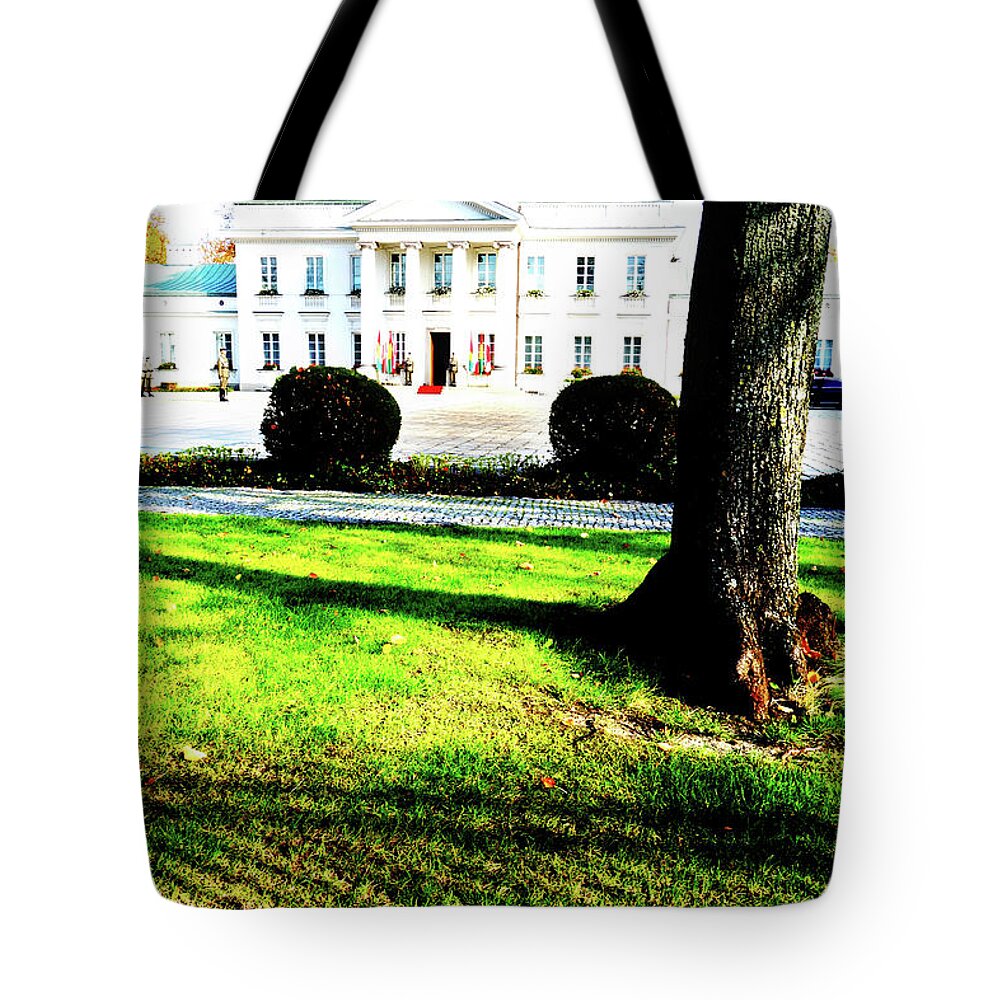 Belweder Tote Bag featuring the photograph Belweder In Warsaw, Poland 2 by John Siest