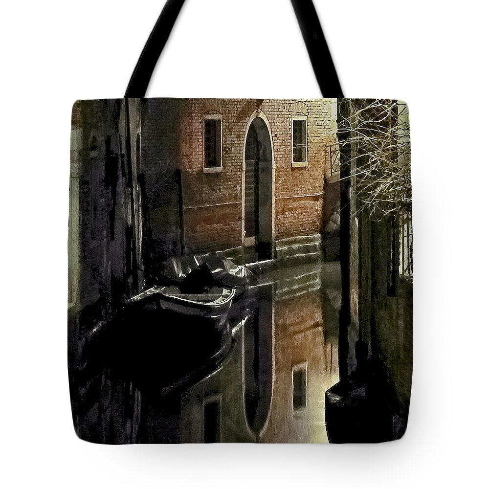 Color Tote Bag featuring the painting Bend in the canal by Eyes Of CC