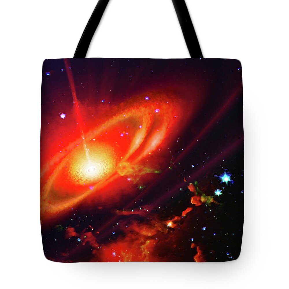 Outer Space Tote Bag featuring the digital art Bending Space Time by Don White Artdreamer