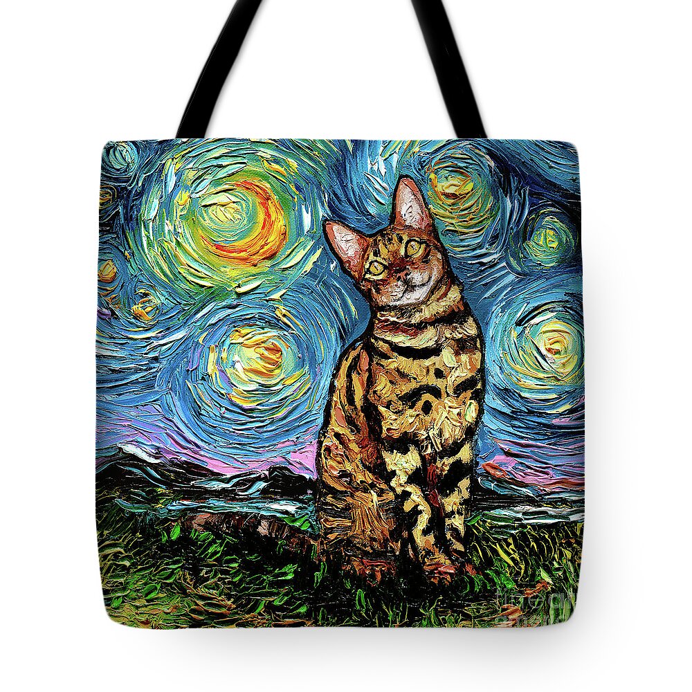 Bengal Tote Bag featuring the painting Bengal Night by Aja Trier