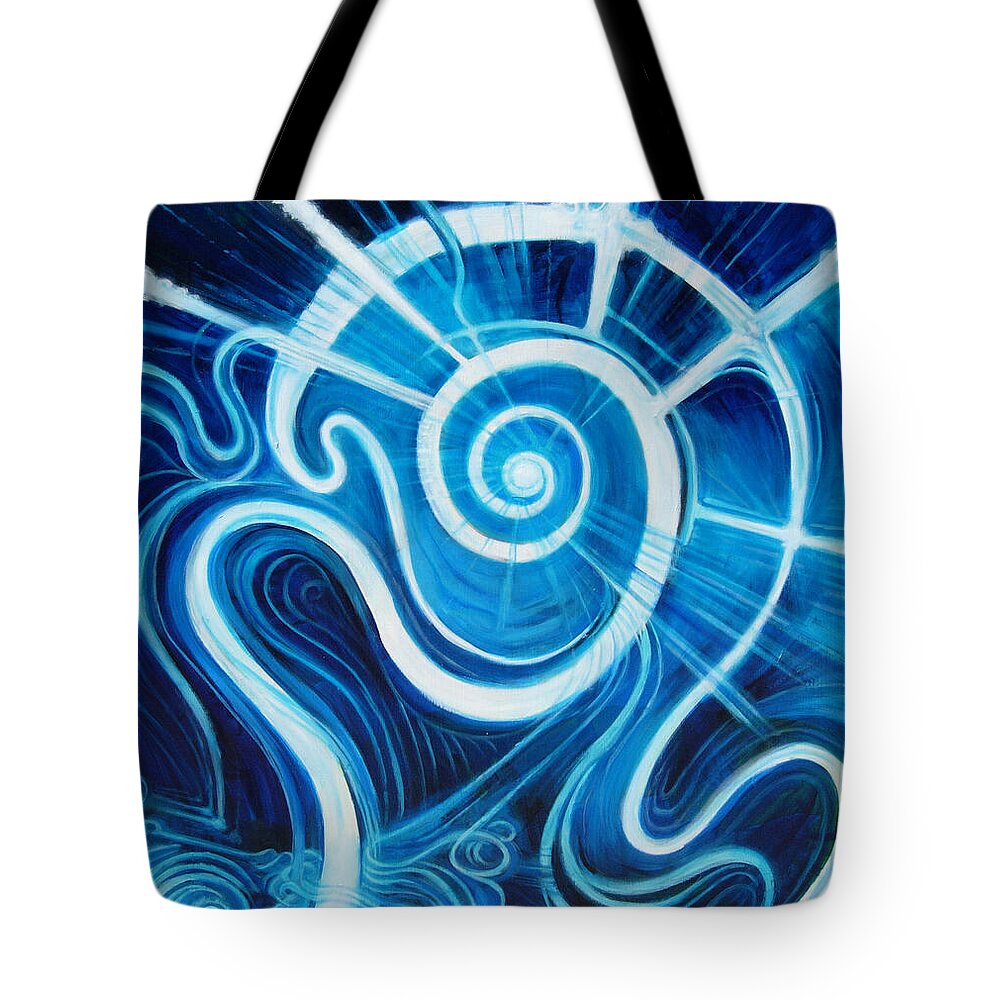 Torah Tote Bag featuring the painting Bereshis by Yom Tov Blumenthal