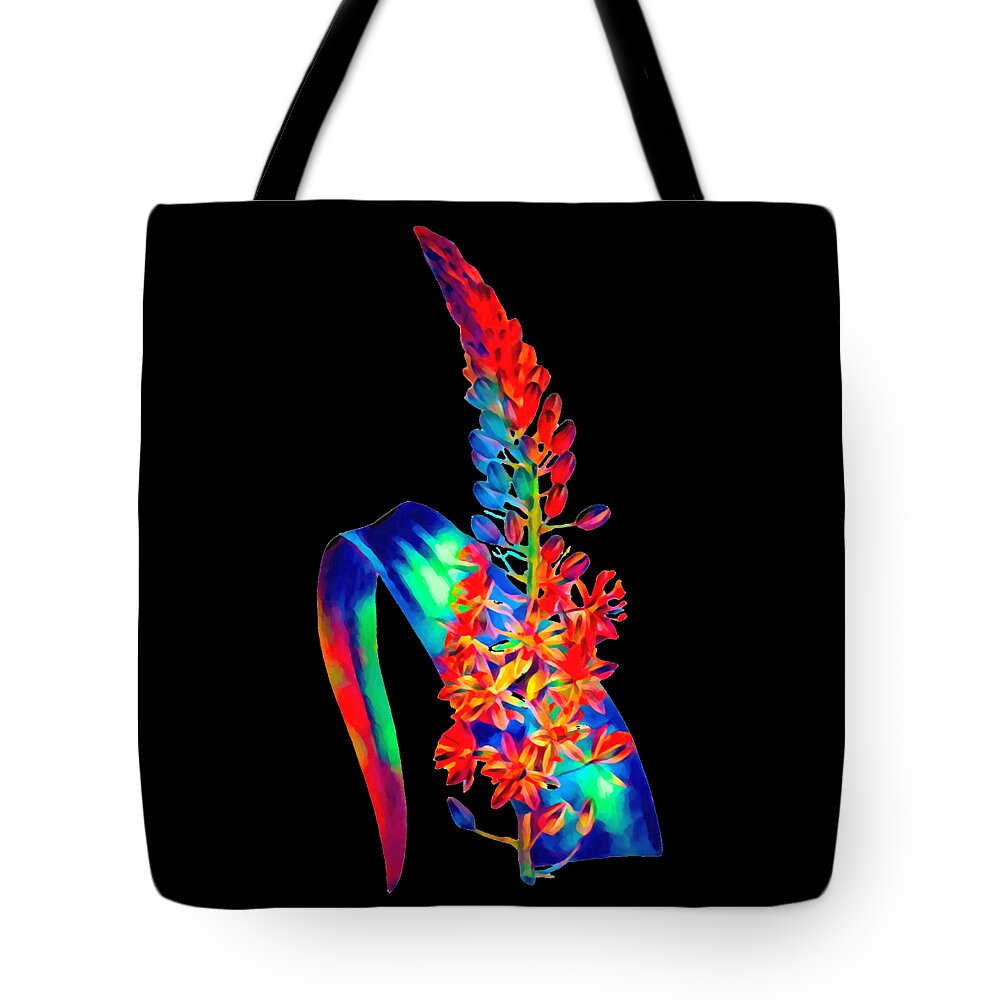 Black Tote Bag featuring the photograph Bethlehem Colored Leaf in Black by Munir Alawi