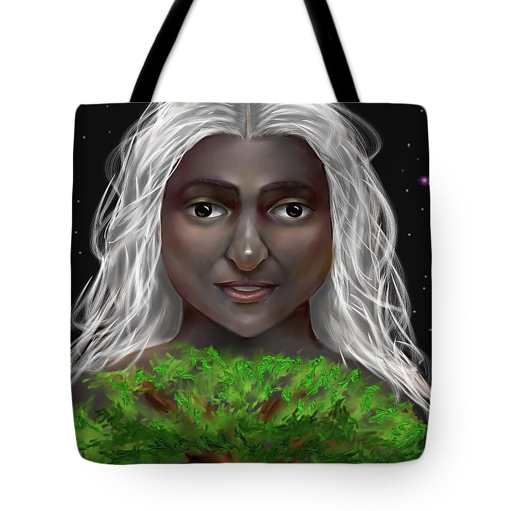 Universe Tote Bag featuring the digital art Between The Universe and Planet Earth by Carmen Cordova