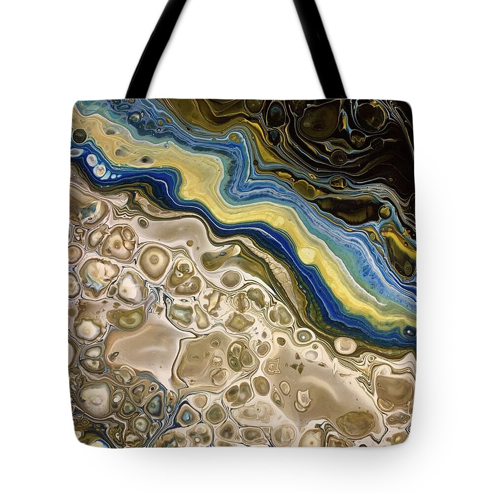 Space Tote Bag featuring the painting Between worlds by Nicole DiCicco