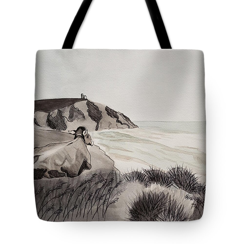 Cow Tote Bag featuring the painting Beulah's Day Off by Alexis King-Glandon