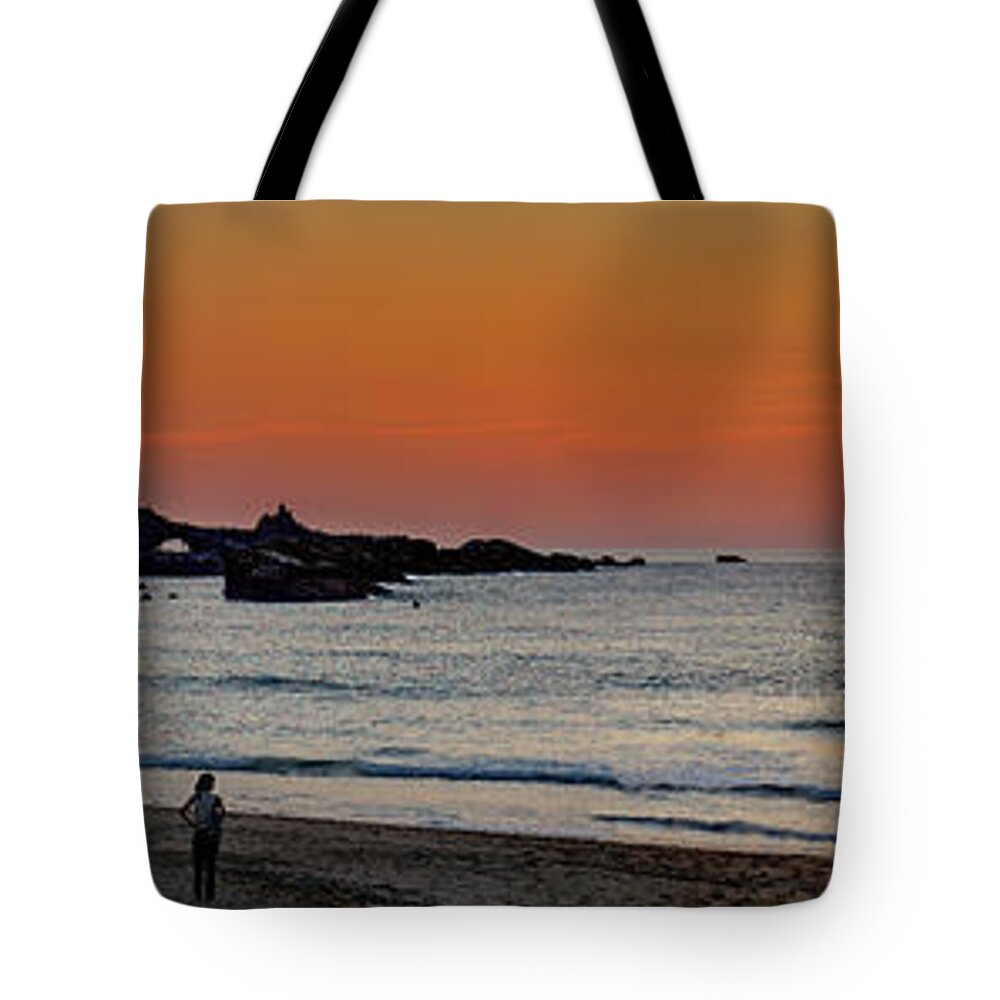 Biarritz Sunset Tote Bag featuring the photograph Biarritz Sunset 03 by Weston Westmoreland