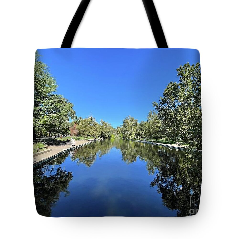 Bidwell Park Tote Bag featuring the photograph Bidwell Park Pool by Suzanne Lorenz
