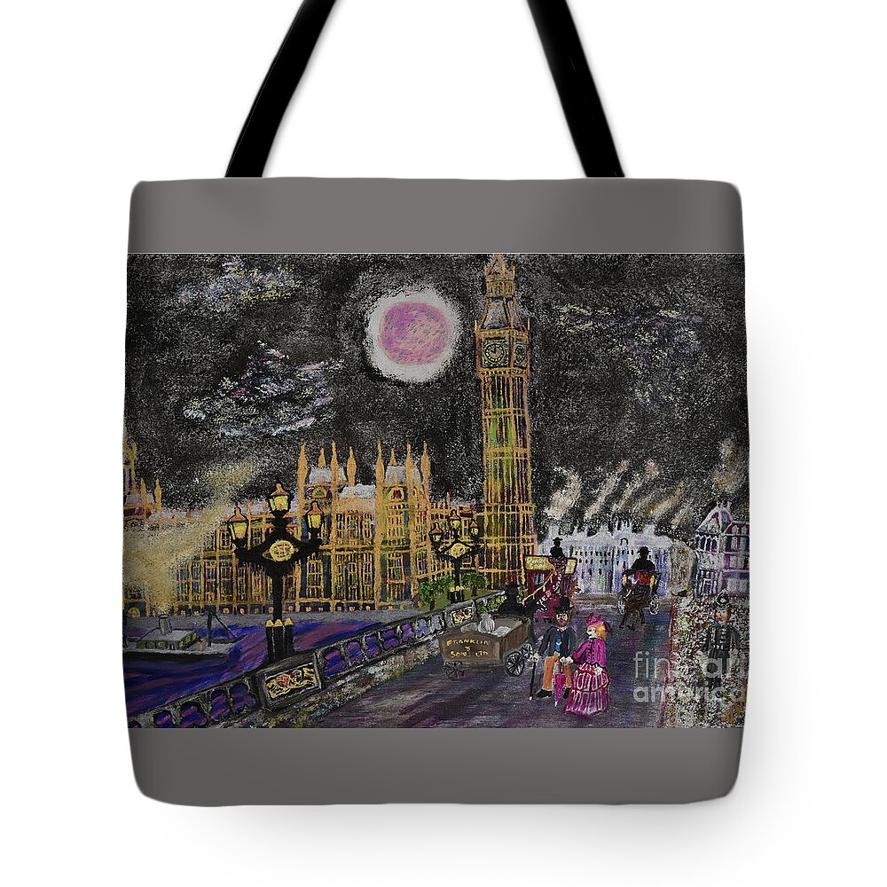 Big Ben Tote Bag featuring the painting Big Ben 1885 by David Westwood