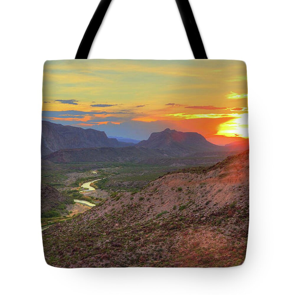 Big Bend Tote Bag featuring the photograph Big Bend - The Road to Presidio by Michael Tidwell