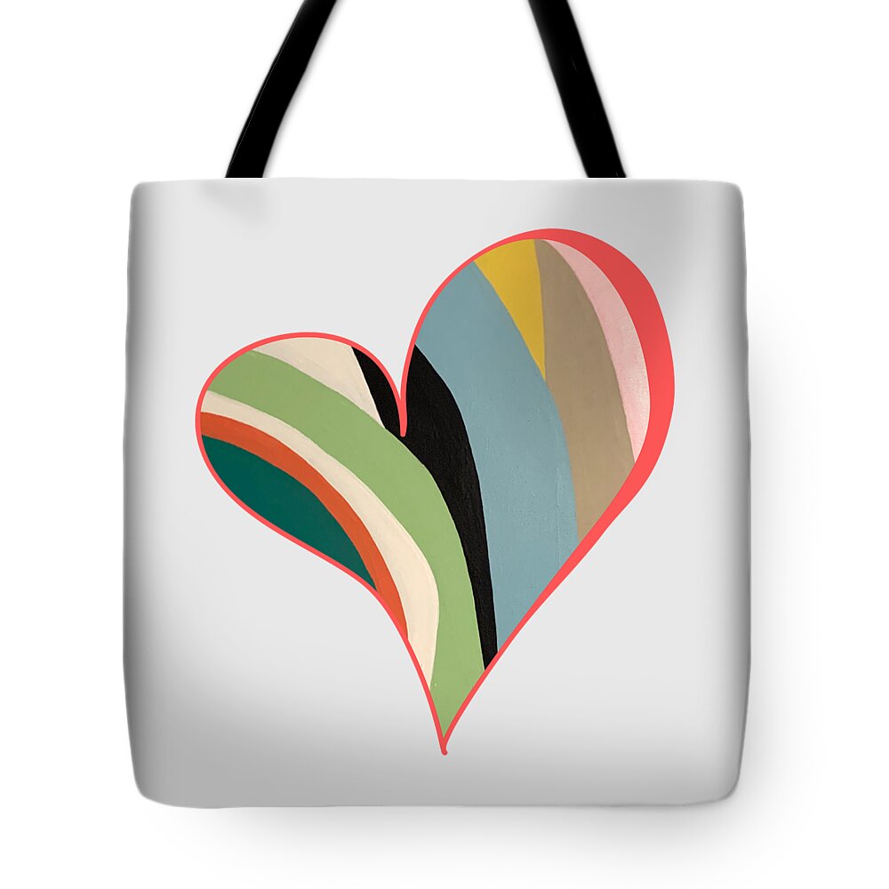 Big Love Tote Bag featuring the painting Big Hearted, Big Love, Colorful Heart Painting by Christie Olstad