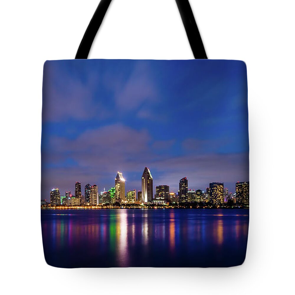 Beach Tote Bag featuring the photograph Big Sky, Vibrant Reflections by David Levin