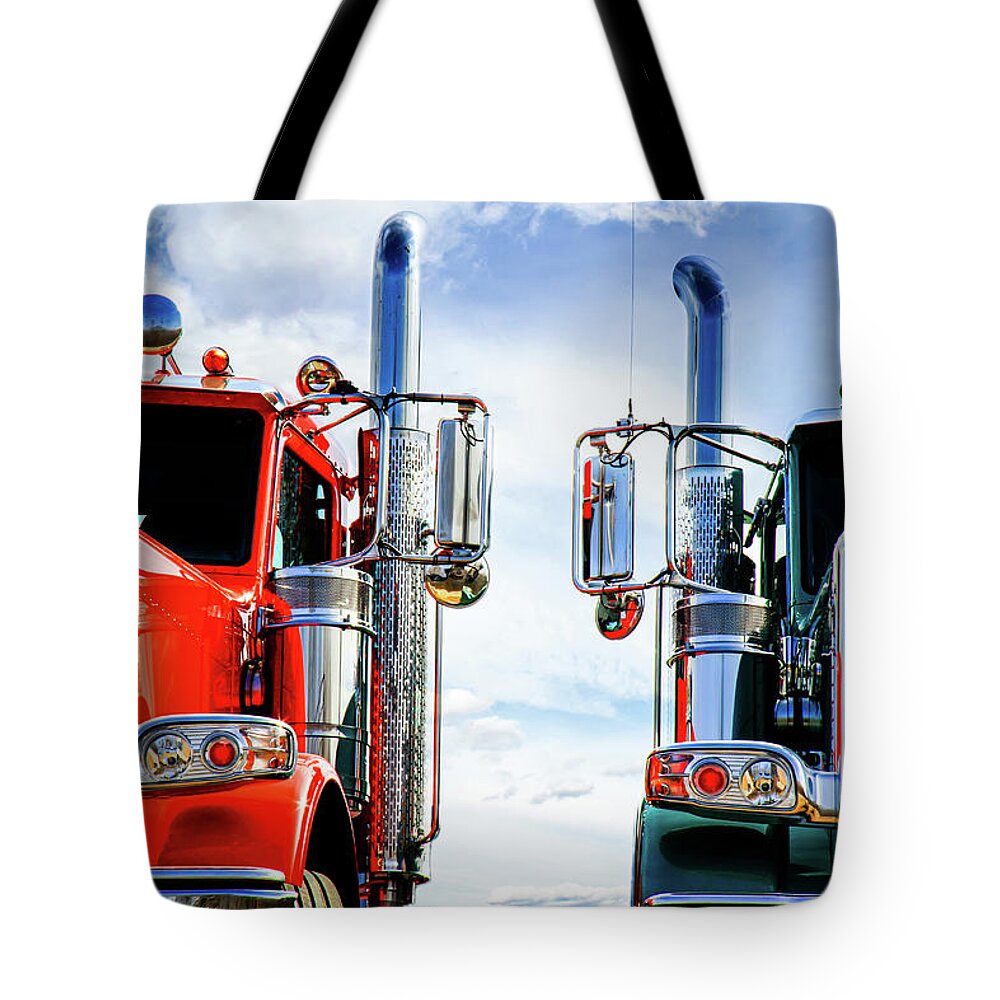 Transportation Tote Bag featuring the photograph Big Trucks by Bob Orsillo