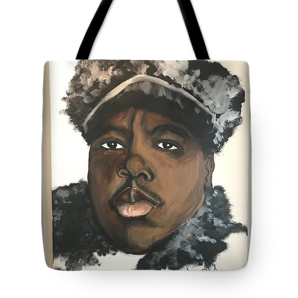  Tote Bag featuring the painting Biggie by Angie ONeal