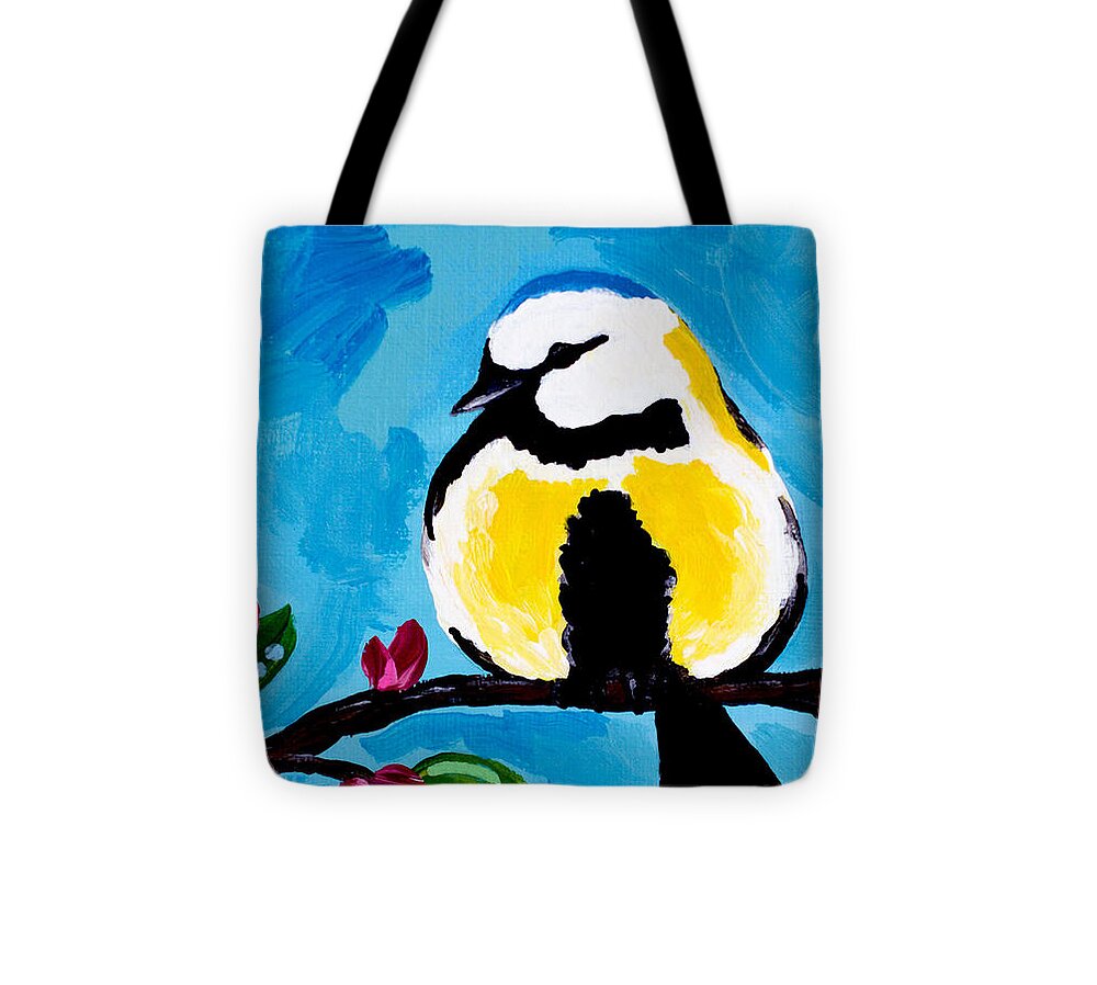 Bird Tote Bag featuring the painting Bird Blue by Beth Ann Scott