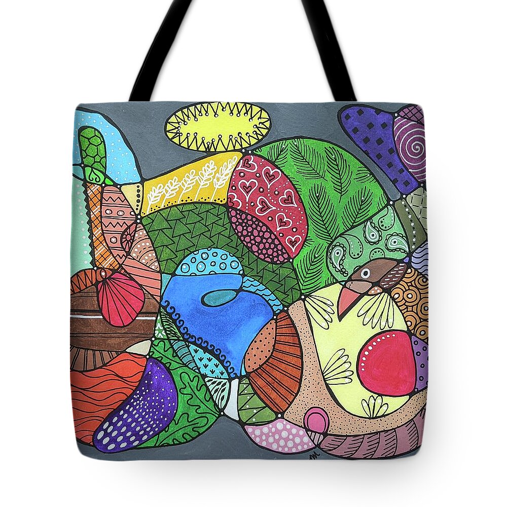 Acrylic Tote Bag featuring the painting Bird dog by Lisa Mutch